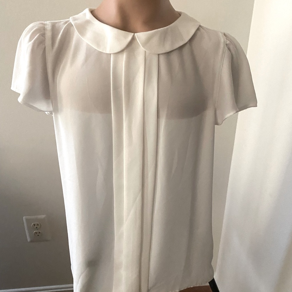 Ann Taylor loft white blouse, top size XS